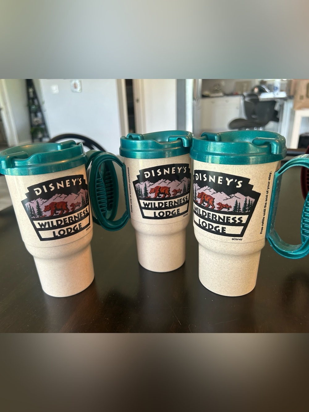 Lot of 7 90s Vintage Disney Wilderness Lodge Resort Refillable Travel Mugs